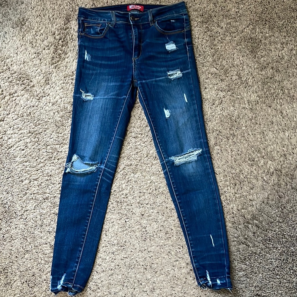 Wax Jeans Stretch Skinny Distressed Jeans Junior Girl Size 7